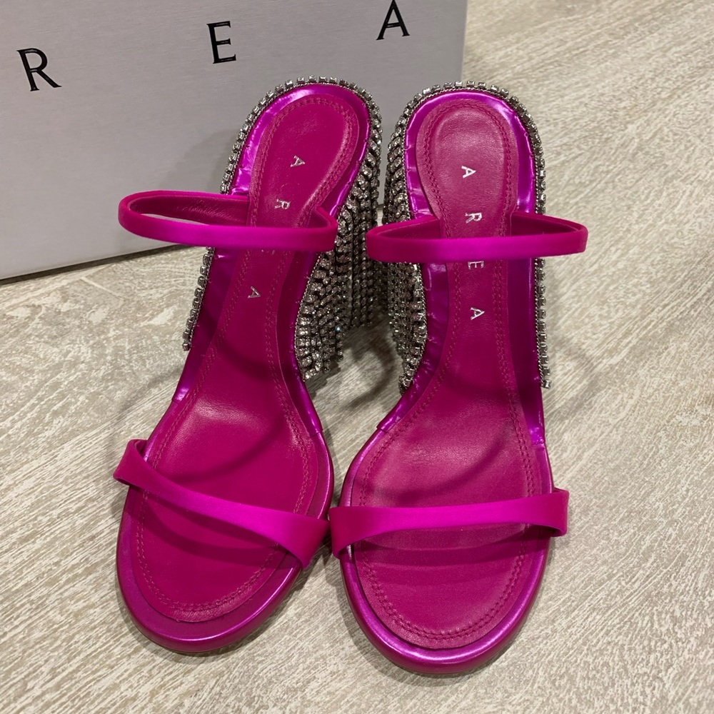 AREA satin embellished sandals - Picture 3 of 8